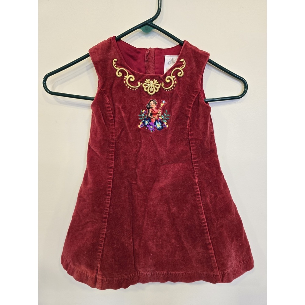 Disney Store‎ Princess Elena of Avalor Lined Dress Embroidered Red Size 3